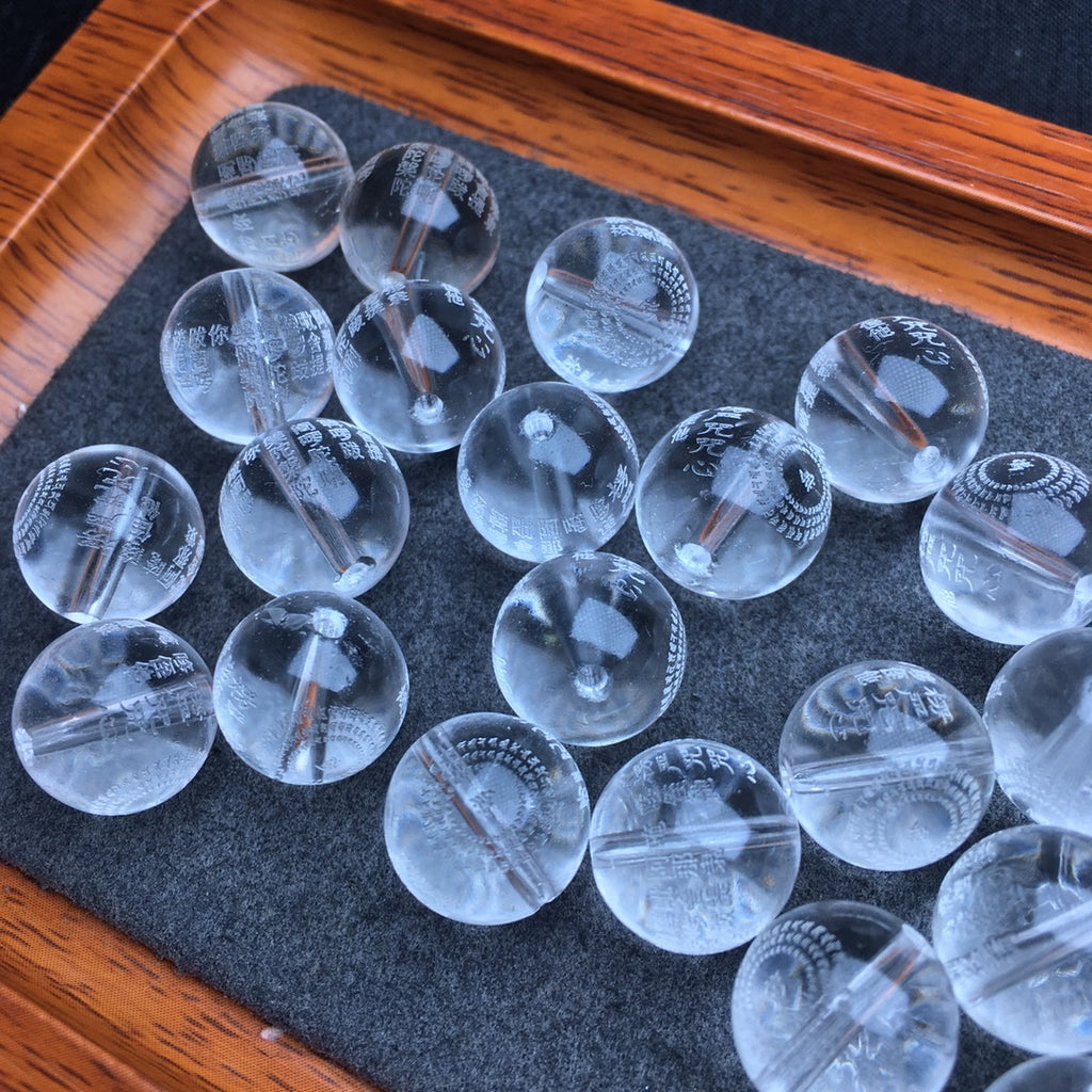 White crystal Buddhist scripture bead accessories 💕 Specification 13mm ✨ one million twenty-two thousand and fifty-eight