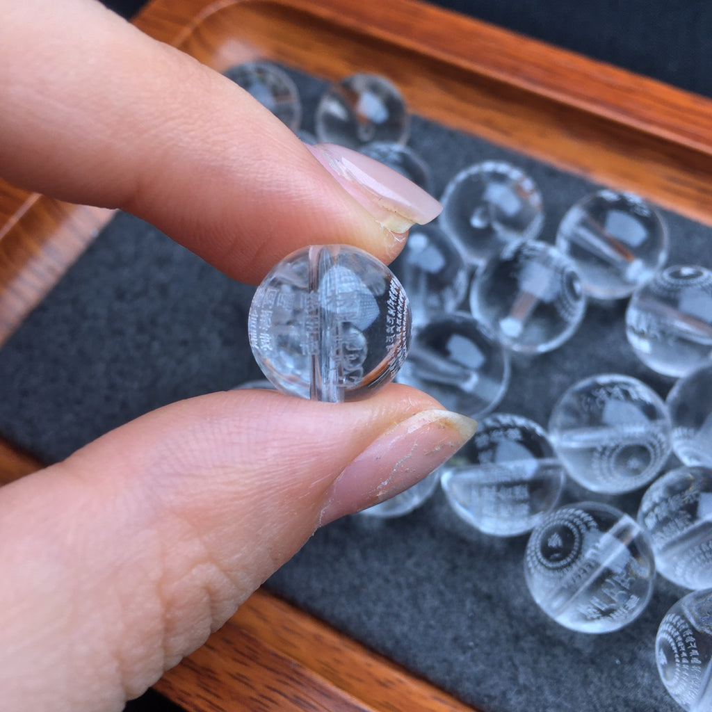 White crystal Buddhist scripture bead accessories 💕 Specification 13mm ✨ one million twenty-two thousand and fifty-eight