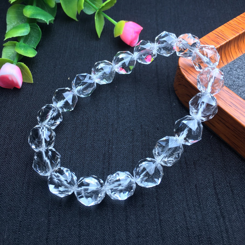White crystal faceted bracelet 💕 Specification 10mm2610019549