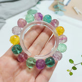 Natural colored fluorite like god bracelet, with a bead diameter of approximately 13.5 millimeters1116099821