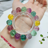 Natural colored fluorite like god bracelet, with a bead diameter of approximately 13.5 millimeters1116099821