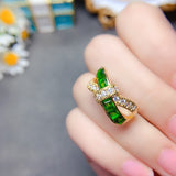 Natural diopside ring, main stone size 3mm square1118140244