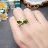 Natural diopside ring, main stone size 3mm square1118140244