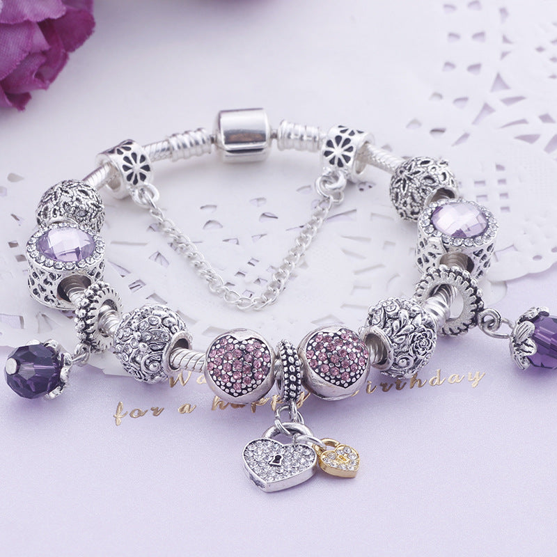 Valentine's Day gift amethyst niche bracelet DIY beaded ladies popular string ornaments hand bracelet ethnic wind