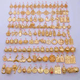 Various Designs Real 999 Pure 24K Gold Necklace Charms Pendants Women Ladies Bridal Engagement Wedding Jewelry Accessories