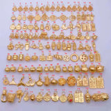 Various Designs Real 999 Pure 24K Gold Necklace Charms Pendants Women Ladies Bridal Engagement Wedding Jewelry Accessories