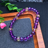 Purple Yellow Crystal Faceted Bracelet 💕 Specification 7mm ✨1910003.8995