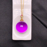 Natural Brazilian amethyst pendant with 18K gold buckle. The specification is approximately 17.8mm.2310620865