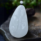 Natural Xinjiang Hotan Sheep Fat Jade Guanyin Pendant! Pendant size: 69/40/16.6mm, weighing 68g2410899356