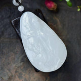 Natural Xinjiang Hotan Sheep Fat Jade Guanyin Pendant! Pendant size: 69/40/16.6mm, weighing 68g2410899356