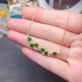 Pure natural Russian diopside necklace shipped!2610199631