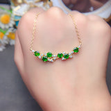 Pure natural Russian diopside necklace shipped!2610199631