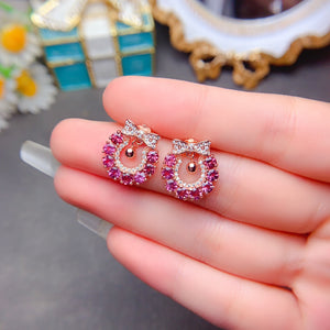 Pure natural magnesium aluminum garnet earrings, with a main stone size of 3mm,2610150235