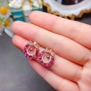 Pure natural magnesium aluminum garnet earrings, with a main stone size of 3mm,2610150235