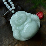 Natural A-grade Jade Maitreya Buddha Pendant, Size: 56.1/51.3/13.8mm2710159134