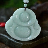 Natural A-grade Jade Maitreya Buddha Pendant, Size: 56.1/51.3/13.8mm2710159134