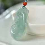 Natural A-grade Jade Pixiu Pendant, Size: 40.8 * 24.1 * 5.3mm2710129326