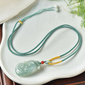 Natural A-grade Jade Pixiu Pendant, Size: 42 * 24.9 * 6.3mm2710129316