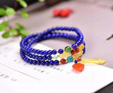 Original natural lapis lazuli three loop bracelet, with a bead diameter of approximately 4.6mm2710099589