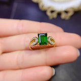 Natural diopside ring, main stone size square 6 * 8mm2810260152