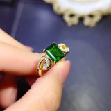 Natural diopside ring, main stone size square 6 * 8mm2810260152