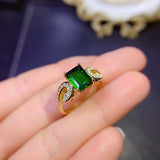 Natural diopside ring, main stone size square 6 * 8mm2810260152