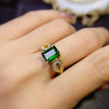 Natural diopside ring, main stone size square 6 * 8mm2810260152