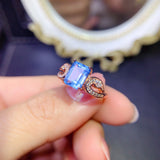 Natural Swiss Blue Topaz Ring, Main Stone Size Square 6 * 8mm2810120153