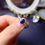 Natural sapphire ring, main stone 4 * 6mm3110130146