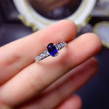 Natural sapphire ring, main stone 4 * 6mm3110130146