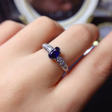 Natural sapphire ring, main stone 4 * 6mm3110130146