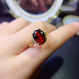 Pure natural Mozambique garnet ring, with a main stone size of 8 * 10mm3110140125