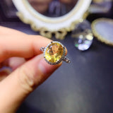 Pure natural yellow crystal ring, main stone 9 * 11mm31101301258