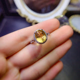 Pure natural yellow crystal ring, main stone 9 * 11mm31101301258