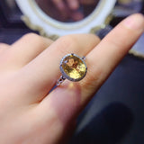 Pure natural yellow crystal ring, main stone 9 * 11mm31101301258