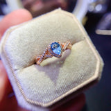 Swiss Blue Topaz Stone Ring, Main Stone Size 4 * 6mm,0211099188