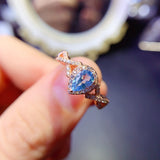 Swiss Blue Topaz Stone Ring, Main Stone Size 4 * 6mm,0211099188