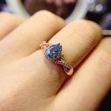 Swiss Blue Topaz Stone Ring, Main Stone Size 4 * 6mm,0211099188