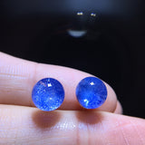 Natural blue hair crystal blue line stone earrings, bare stone 7.8mm0311218469