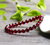 Natural Wine Red Garnet Single Loop Bracelet, 💖 The diameter of the bead is about 6.5mm0311109188