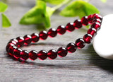 Natural Wine Red Garnet Single Loop Bracelet, 💖 The diameter of the bead is about 6.5mm0311109188