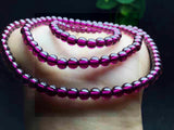 Natural Purple Tooth Black Pure Body Four Ring Bracelet, 3.6mm Diameter0311059166