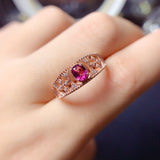 Pure natural magnesium aluminum garnet ring, with a main stone size of 4 * 5mm0411095495