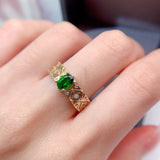 Natural diopside ring, main stone size 4 * 6mm0411110546