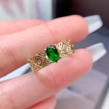 Natural diopside ring, main stone size 4 * 6mm0411110546