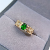 Natural diopside ring, main stone size 4 * 6mm0411110546