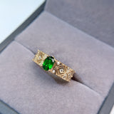 Natural diopside ring, main stone size 4 * 6mm0411110546