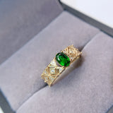 Natural diopside ring, main stone size 4 * 6mm0411110546