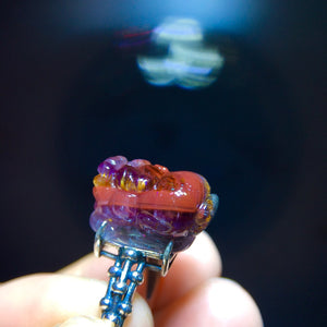 Aurora 23 Aurora Titanium Purple Titanium Pixiu Ring for Men and Women, Size: 16.3/11.6mm0511338159