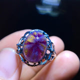 Natural Aurora Titanium Purple Titanium Dazzling Mizi Flower Ring, Size: 14/10.2mm0511398154